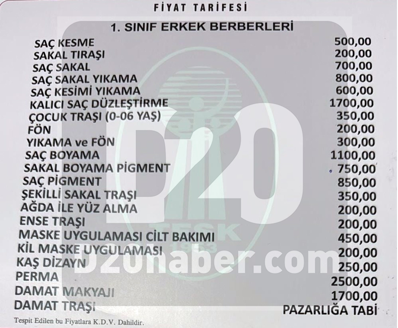Denizli berberler tıraş ücretine zam yaptı