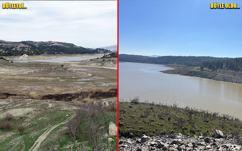Kuraklığın etkili olduğu barajı son yağışlar doldurdu