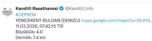 Denizli'de deprem gün korkutan depremle başladı