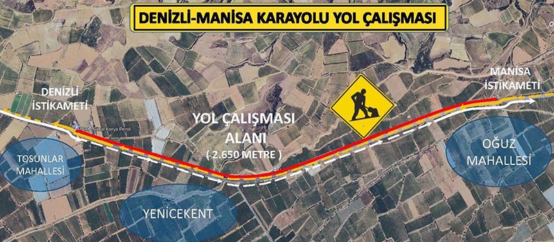 Denizli’de yol çalışmaları