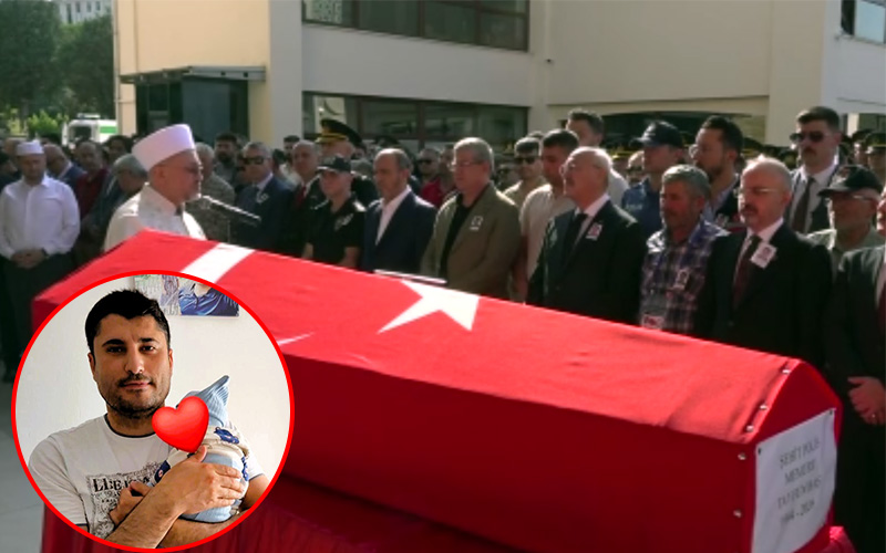 17 gün önce 2. kez baba olan şehit polisin cenazesi toprağa verildi