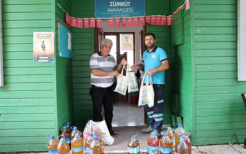 Pamukkale Belediyesi’nin atık yağ toplama kampanyasına yoğun ilgi