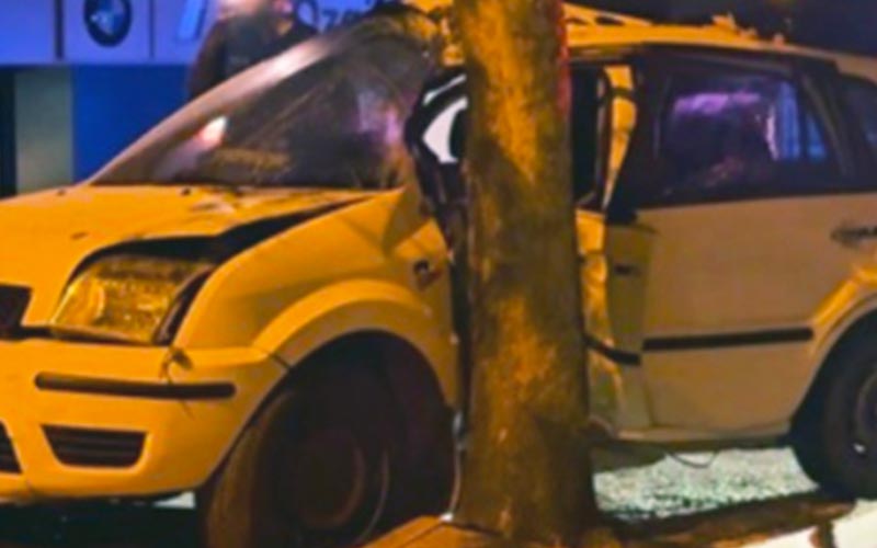 Ağaca çarpan aracın sürücüsü yaralandı