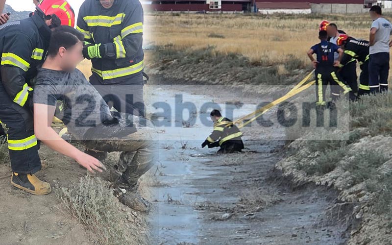 Fotoğraf çekerken kanala düştü, itfaiye ekibi kurtardı