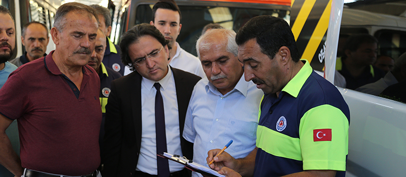 Denizli Büyükşehir'den okul servislerine denetim