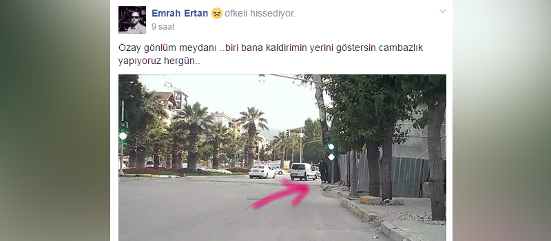 Denizli'de yaya kaldırımı inşaat sahasında